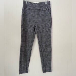 Halara Flex High Waisted Pocket Houndstooth Plaid Skinny Work Pants Blue White